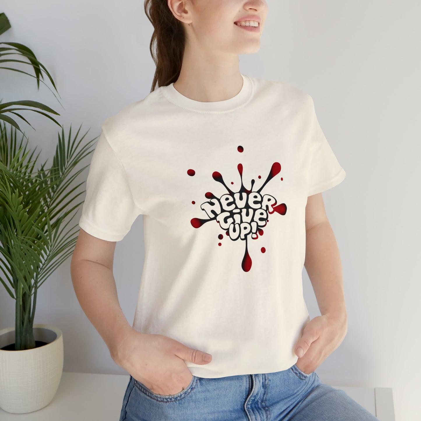 Never Give Up Unisex Jersey Short Sleeve Tee, Never Give Up, Motivational Tee, Resilience, Unisex T-Shirt, Inspirational Shirt