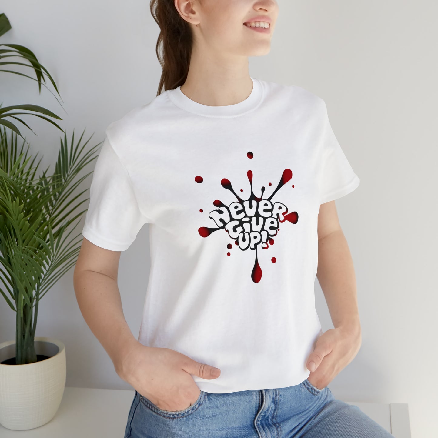 Never Give Up Unisex Jersey Short Sleeve Tee, Never Give Up, Motivational Tee, Resilience, Unisex T-Shirt, Inspirational Shirt
