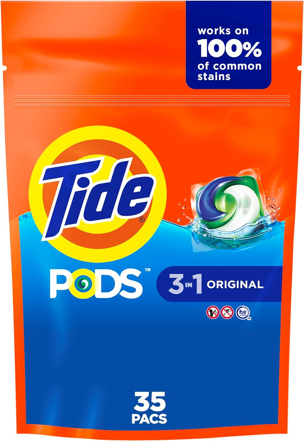 Tide PODS Liquid Laundry Detergent Soap Pacs HE Compatible 76 Count Powerful 3-in-1 Clean in one Step Original Scent
