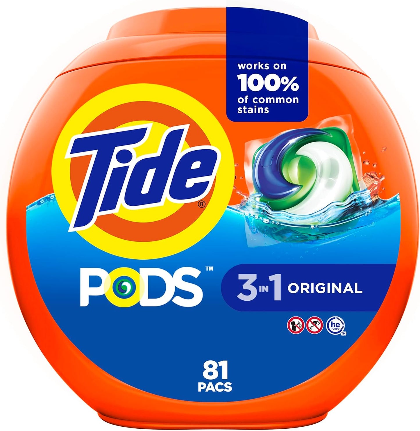 Tide PODS Liquid Laundry Detergent Soap Pacs HE Compatible 76 Count Powerful 3-in-1 Clean in one Step Original Scent