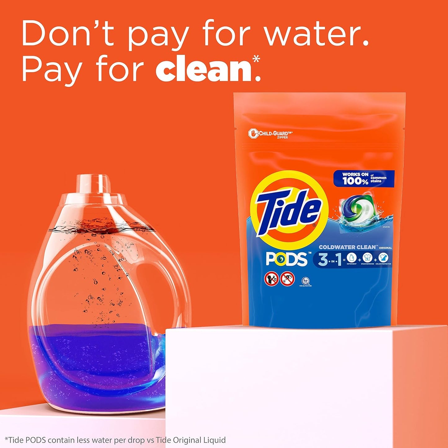 Tide PODS Liquid Laundry Detergent Soap Pacs HE Compatible 76 Count Powerful 3-in-1 Clean in one Step Original Scent