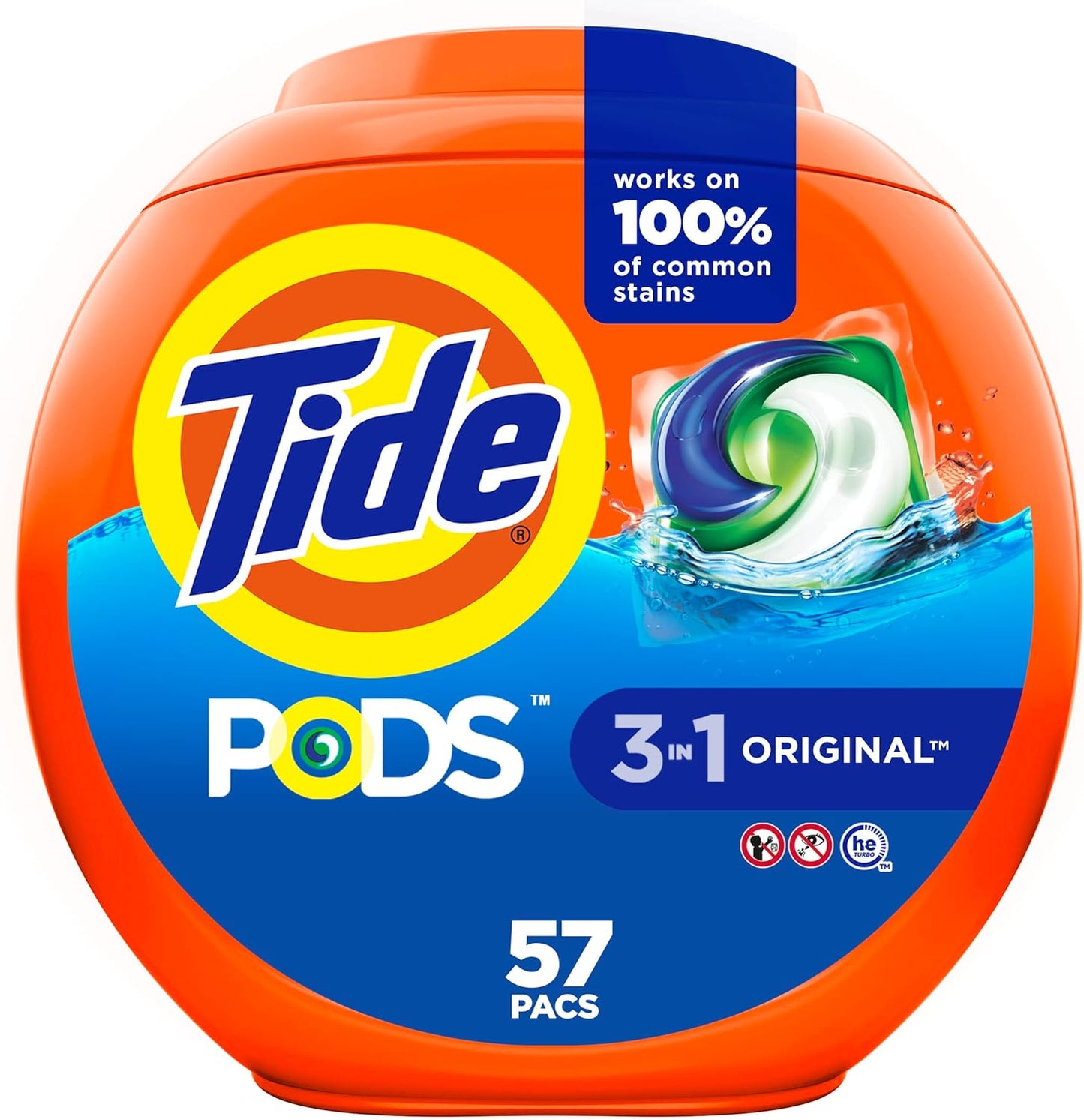 Tide PODS Liquid Laundry Detergent Soap Pacs HE Compatible 76 Count Powerful 3-in-1 Clean in one Step Original Scent