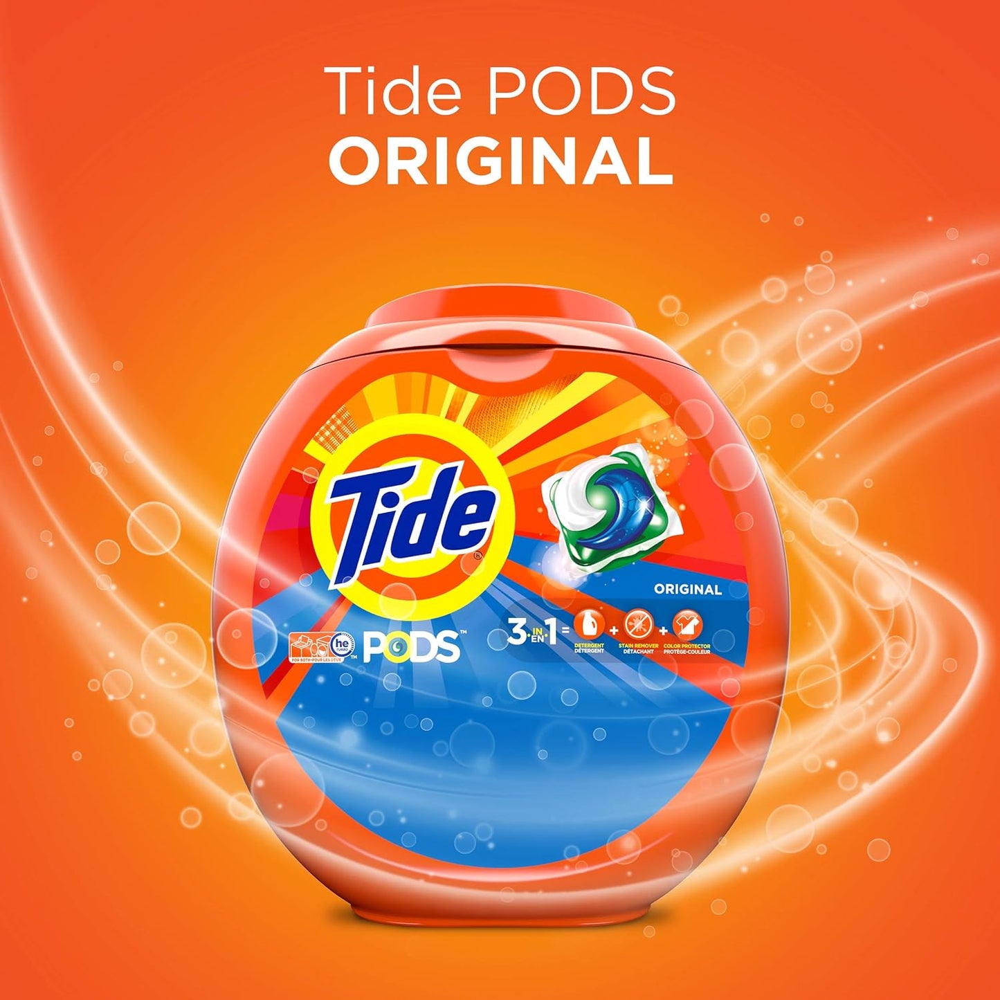 Tide PODS Liquid Laundry Detergent Soap Pacs HE Compatible 76 Count Powerful 3-in-1 Clean in one Step Original Scent