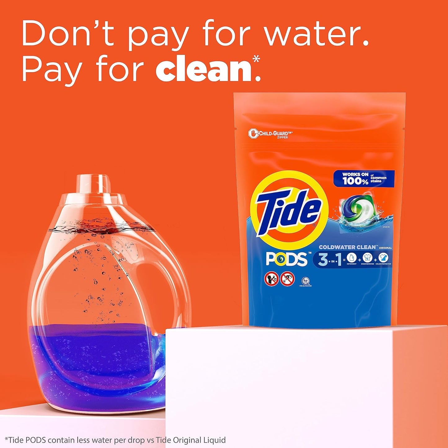Tide PODS Liquid Laundry Detergent Soap Pacs HE Compatible 76 Count Powerful 3-in-1 Clean in one Step Original Scent