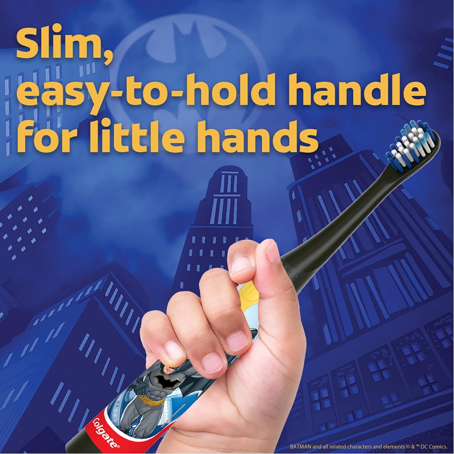 Colgate Kids Battery Powered Toothbrush, Batman, Extra Soft Toothbrush, Ages 3 and Up, 1 Pack , Colors May Vary
