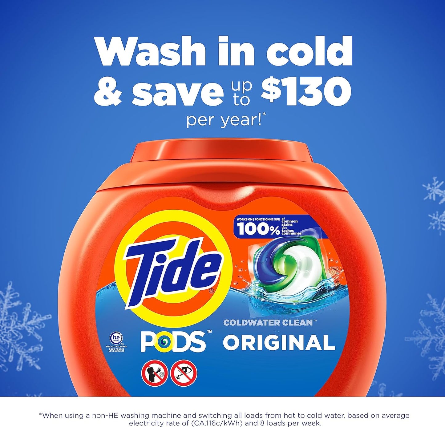 Tide PODS Liquid Laundry Detergent Soap Pacs HE Compatible 76 Count Powerful 3-in-1 Clean in one Step Original Scent