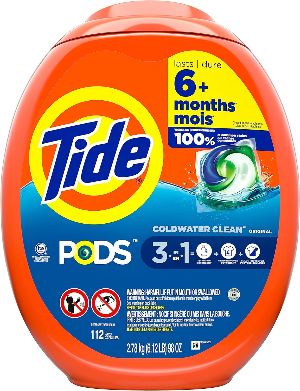 Tide PODS Liquid Laundry Detergent Soap Pacs HE Compatible 76 Count Powerful 3-in-1 Clean in one Step Original Scent
