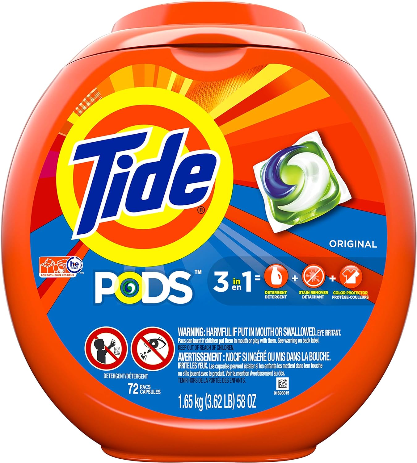 Tide PODS Liquid Laundry Detergent Soap Pacs HE Compatible 76 Count Powerful 3-in-1 Clean in one Step Original Scent