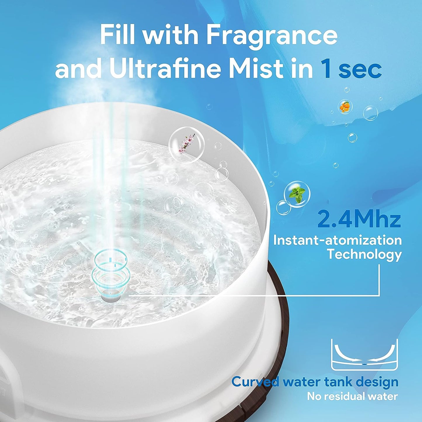 ASAKUKI 500ml Premium, Essential Oil Diffuser with Remote Control, 5 in 1 Ultrasonic Aromatherapy Fragrant Oil Humidifier Vaporizer, Timer and Auto-Off Safety Switch Brown