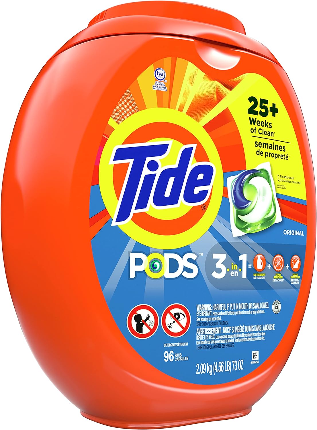 Tide PODS Liquid Laundry Detergent Soap Pacs HE Compatible 76 Count Powerful 3-in-1 Clean in one Step Original Scent