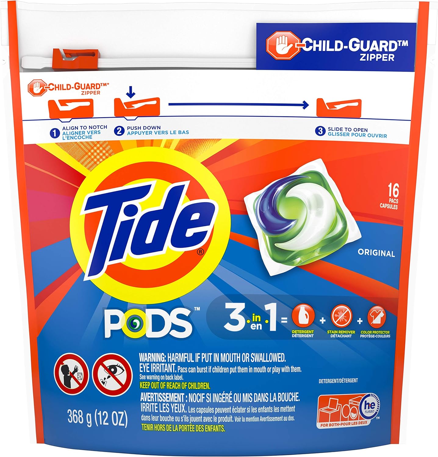 Tide PODS Liquid Laundry Detergent Soap Pacs HE Compatible 76 Count Powerful 3-in-1 Clean in one Step Original Scent