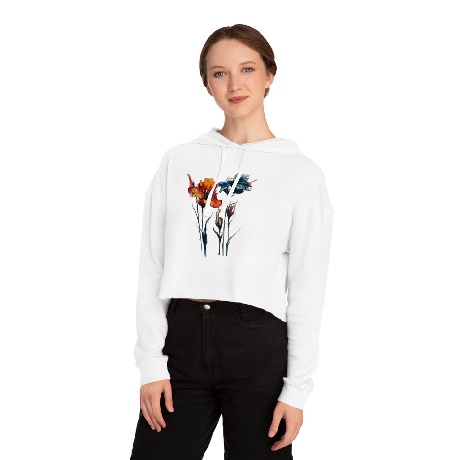 Cropped Hoodie For Women, Womens Lightweight minimalist Crop Hooded Sweatshirt Owl2You - owl2you