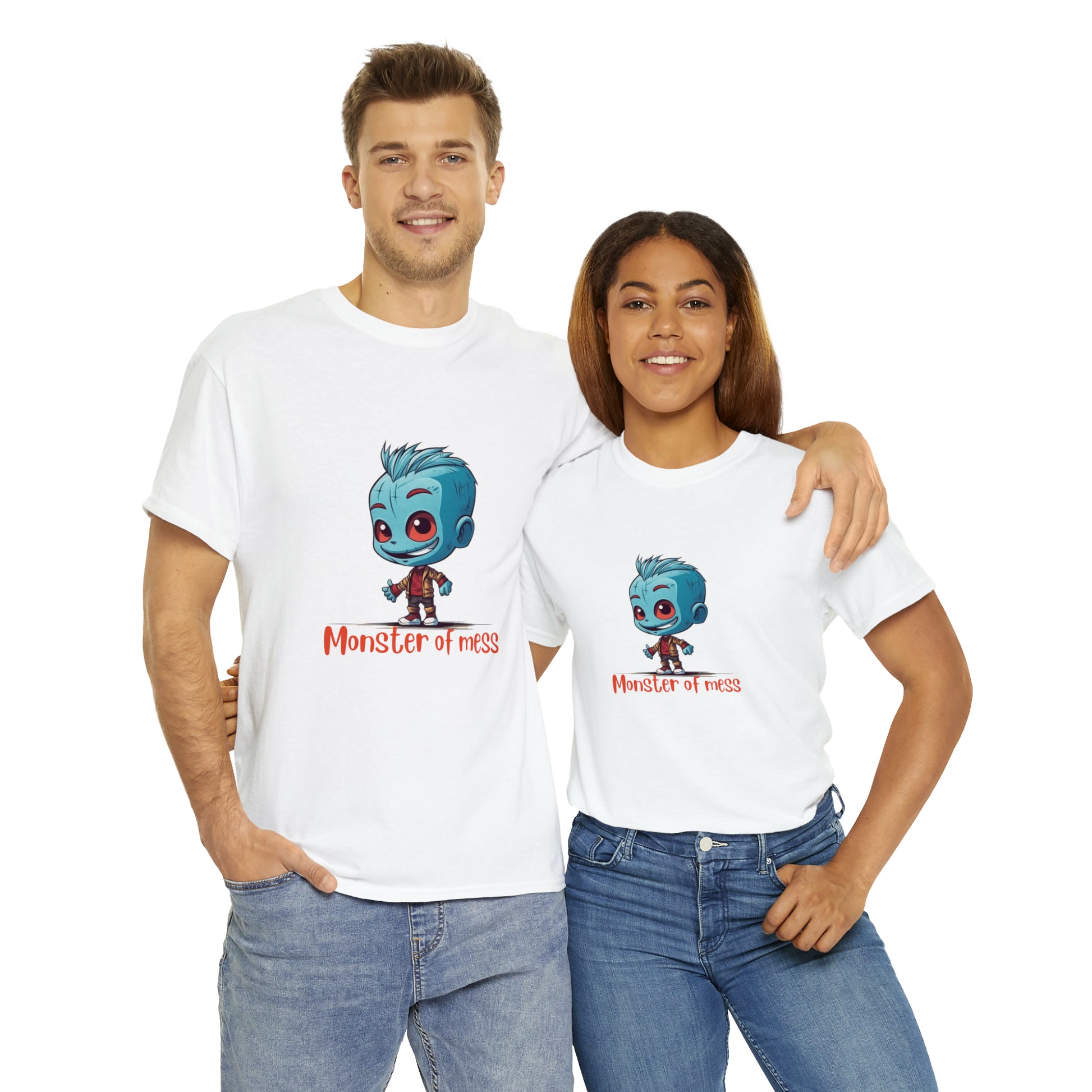 Monster of Mess Unisex Heavy Cotton Tee - Chaos Meets Style - owl2you