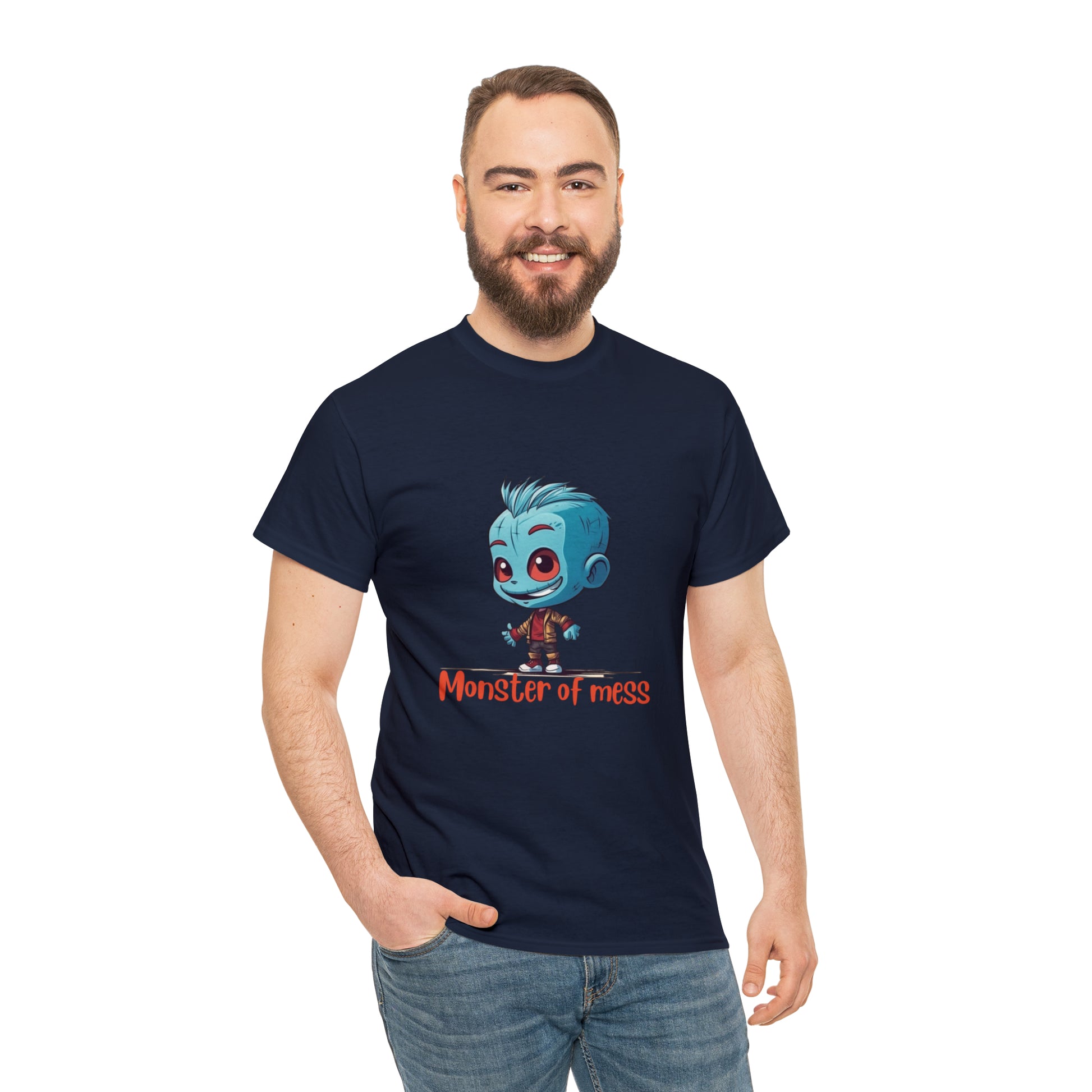 Monster of Mess Unisex Heavy Cotton Tee - Chaos Meets Style - owl2you
