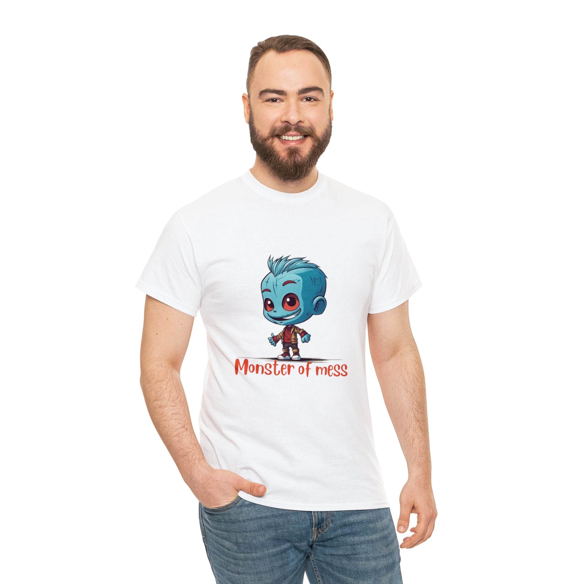 Monster of Mess Unisex Heavy Cotton Tee - Chaos Meets Style - owl2you