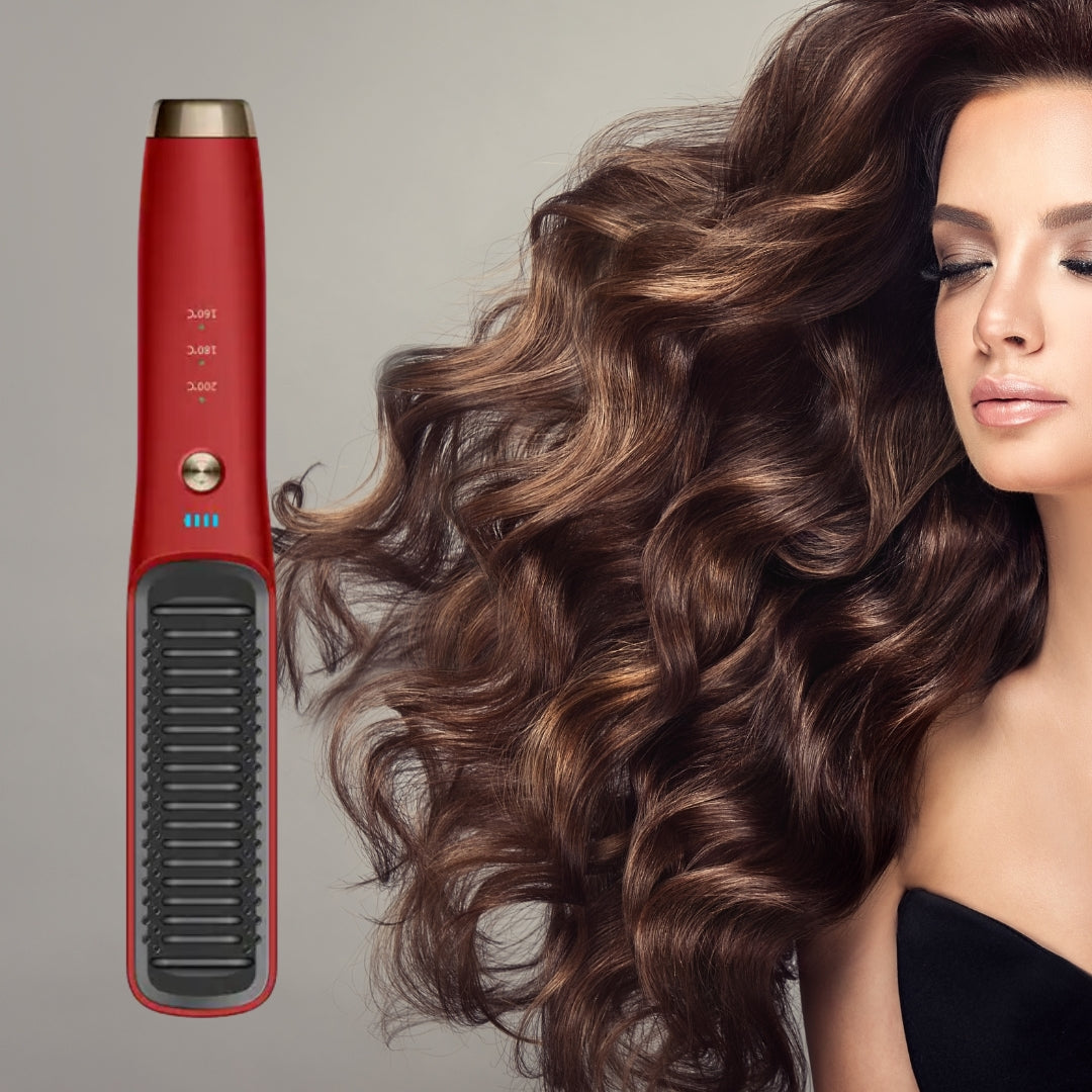 Effortless Hair Perfection: Cordless Brush Hair Straightener