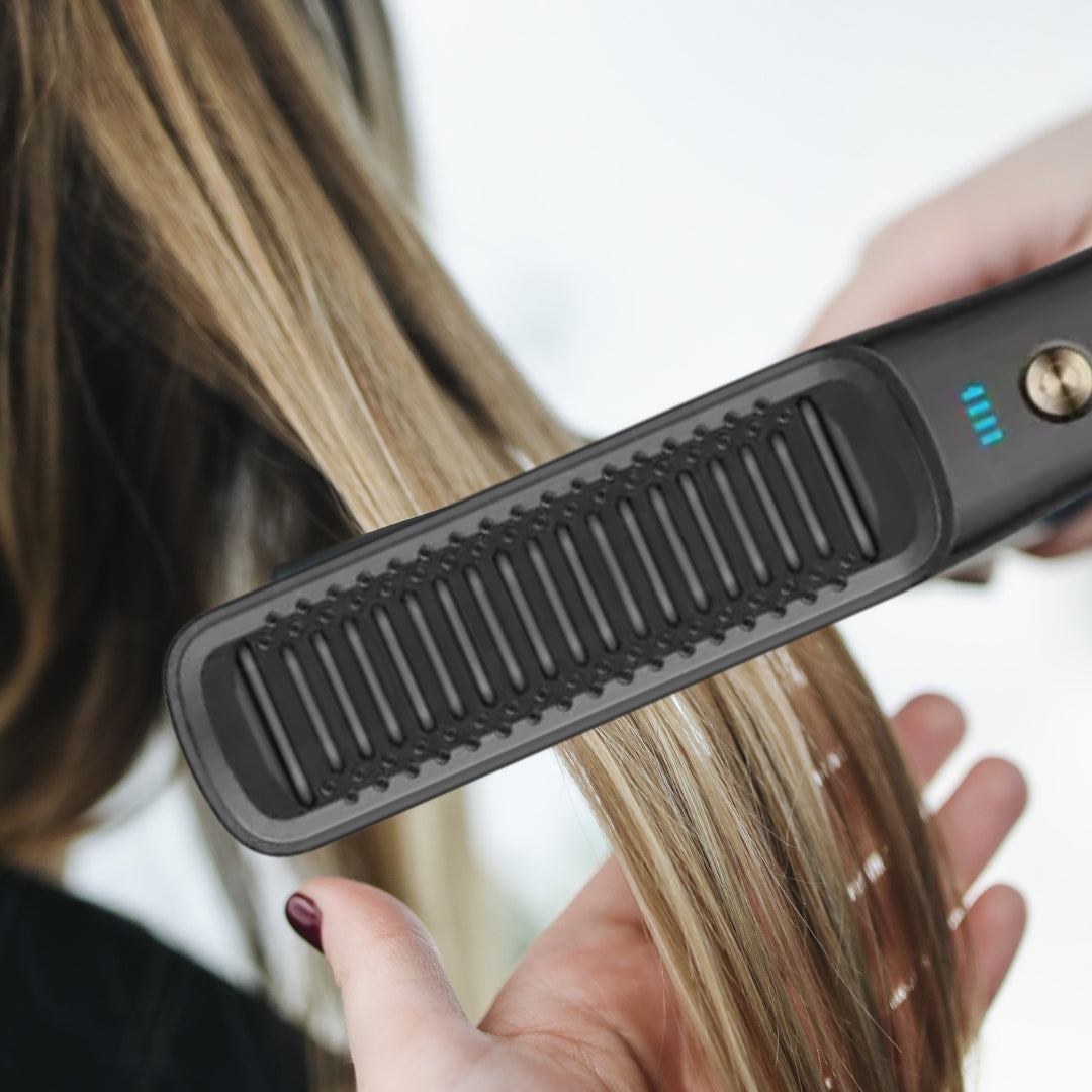 Effortless Hair Perfection: Cordless Brush Hair Straightener