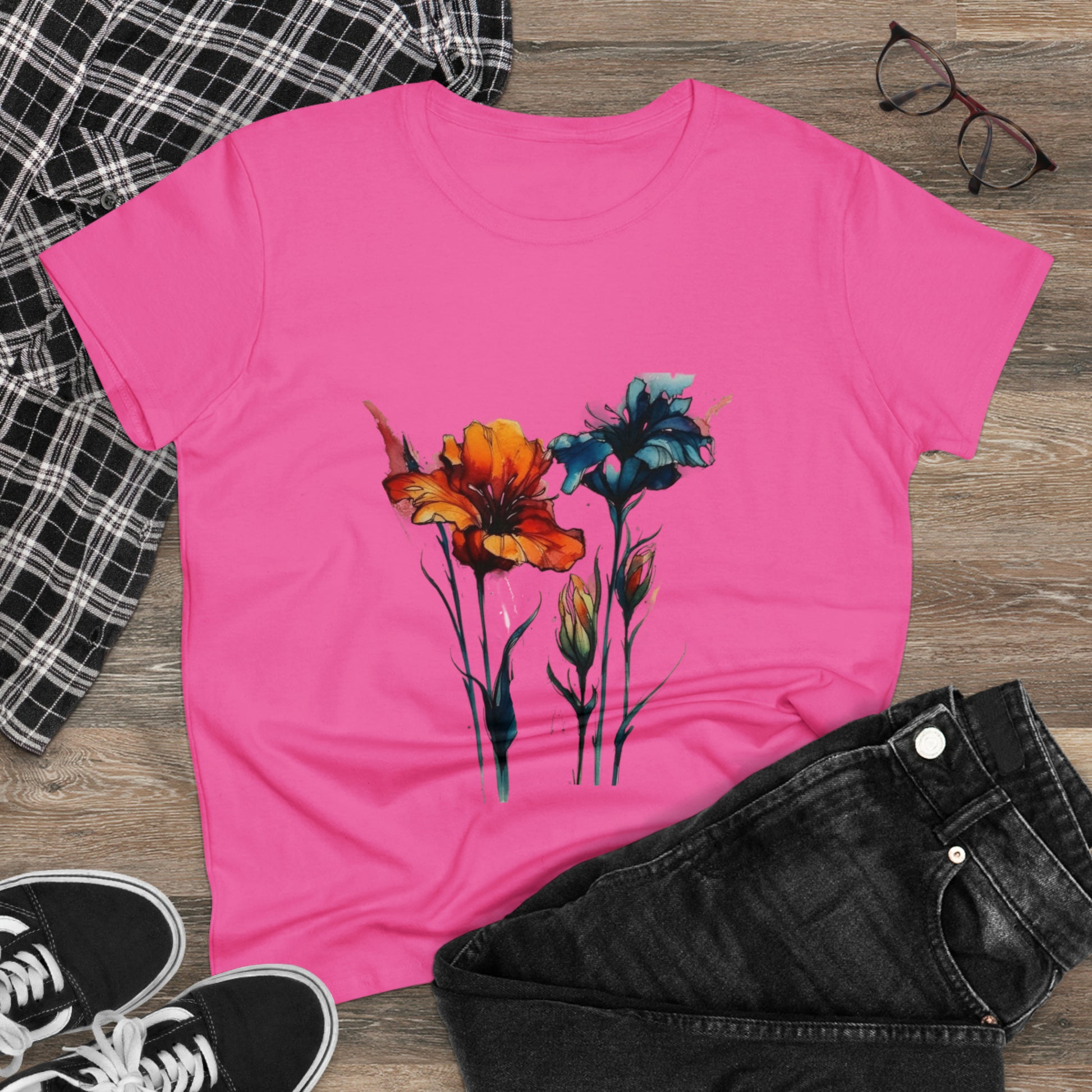 Wildflower Tshirt, Floral Shirt, Botanical Shirt, Flower Shirt, Nature Lover Shirt,Ladies Shirts, Womens, Owl2you - owl2you