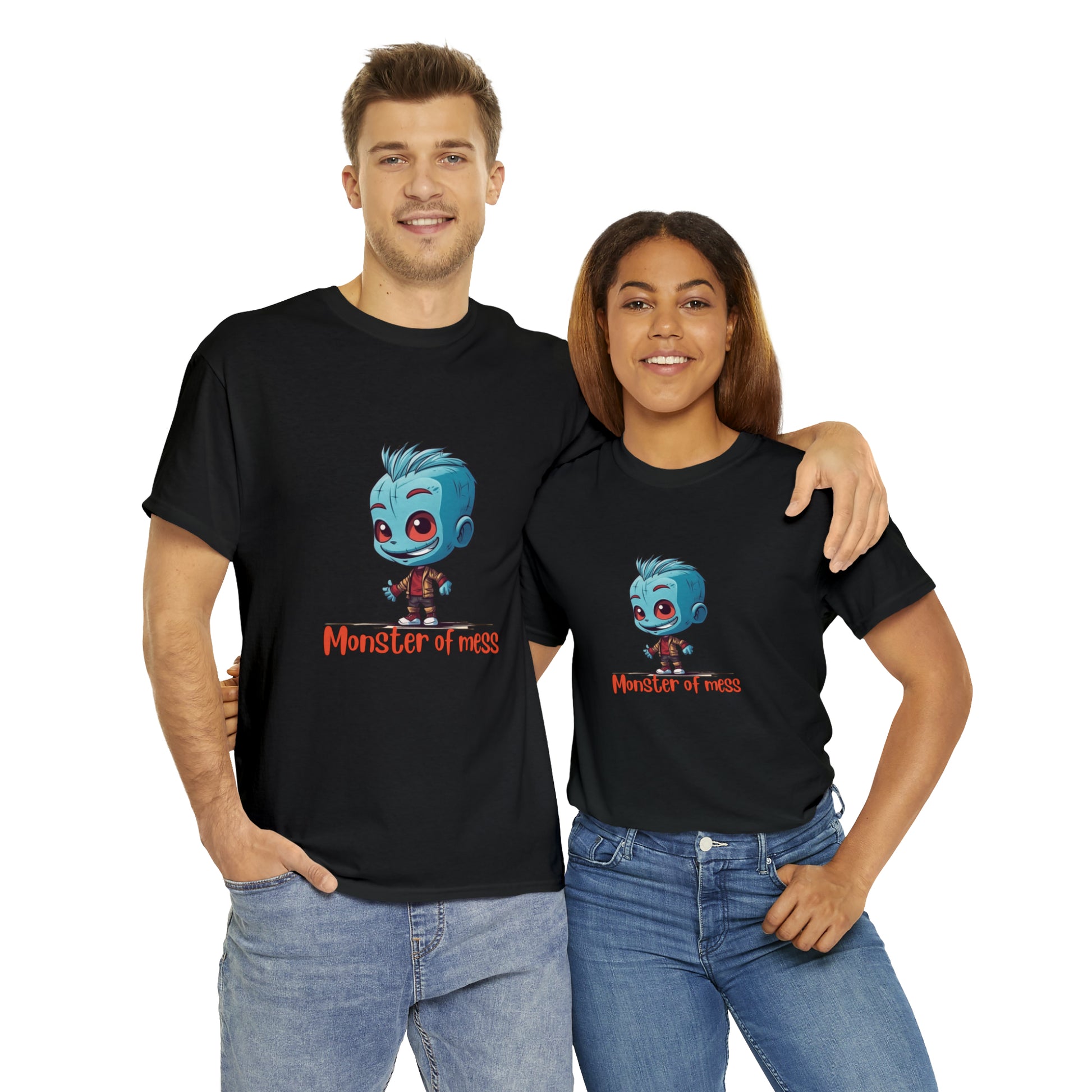 Monster of Mess Unisex Heavy Cotton Tee - Chaos Meets Style - owl2you