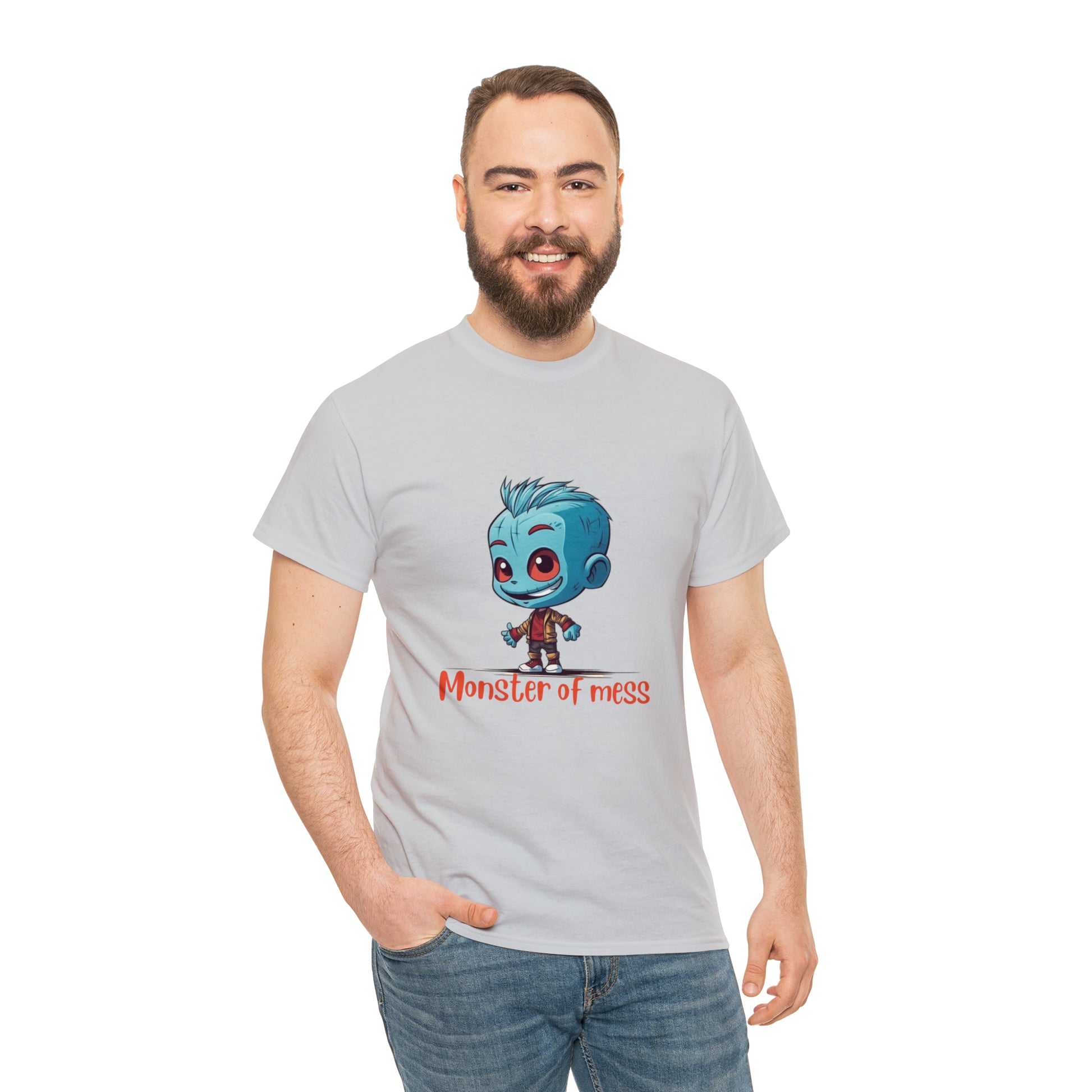 Monster of Mess Unisex Heavy Cotton Tee - Chaos Meets Style - owl2you