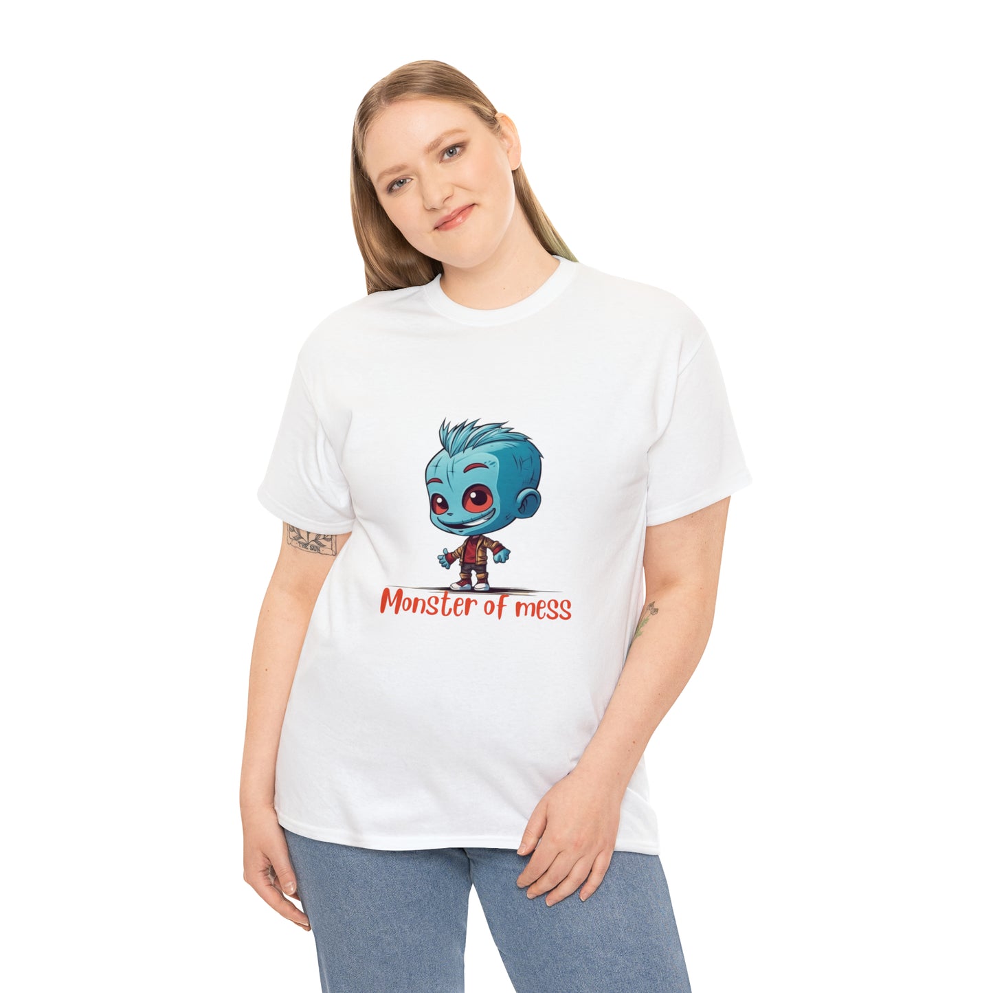 Monster of Mess Unisex Heavy Cotton Tee - Chaos Meets Style - owl2you
