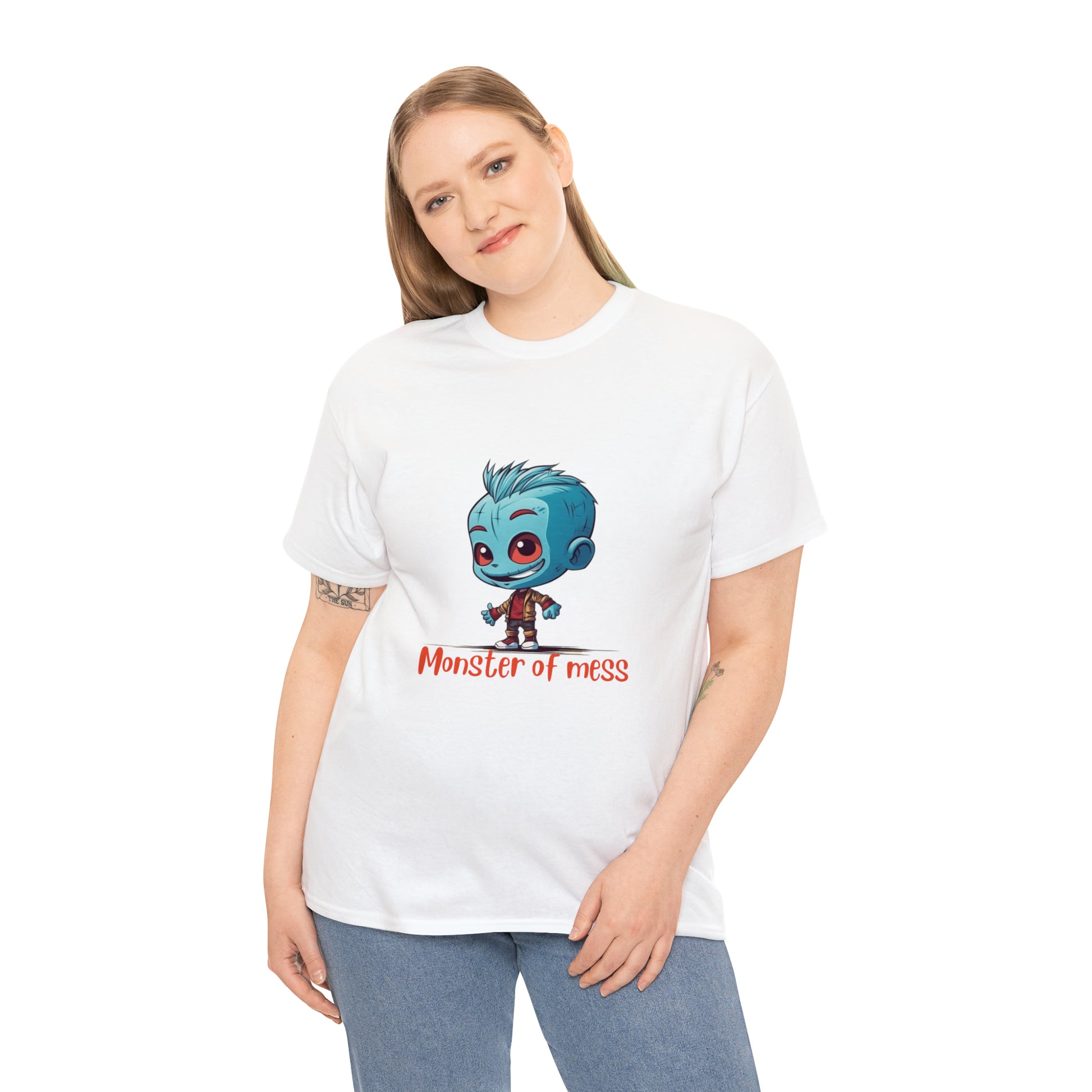 Monster of Mess Unisex Heavy Cotton Tee - Chaos Meets Style - owl2you