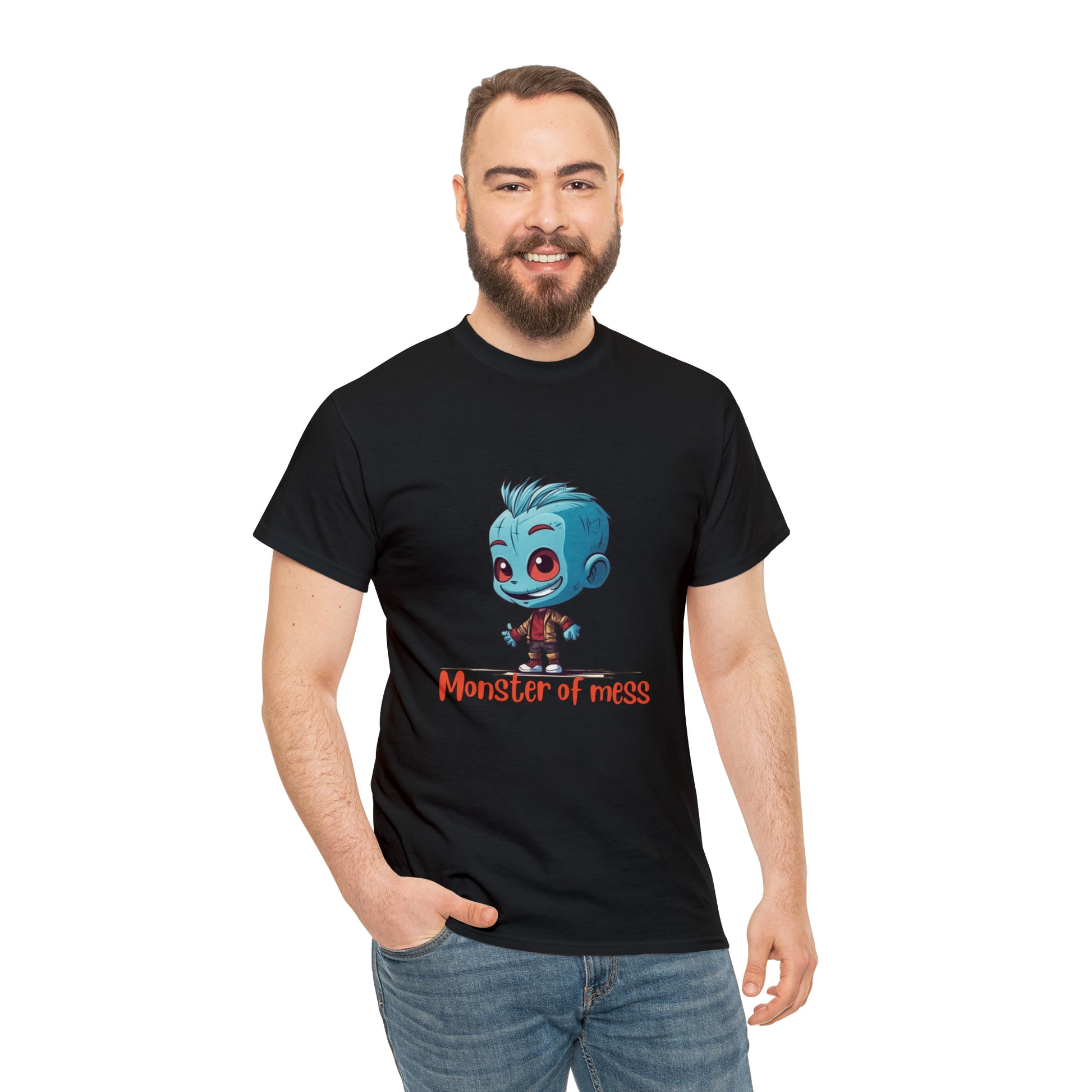 Monster of Mess Unisex Heavy Cotton Tee - Chaos Meets Style - owl2you