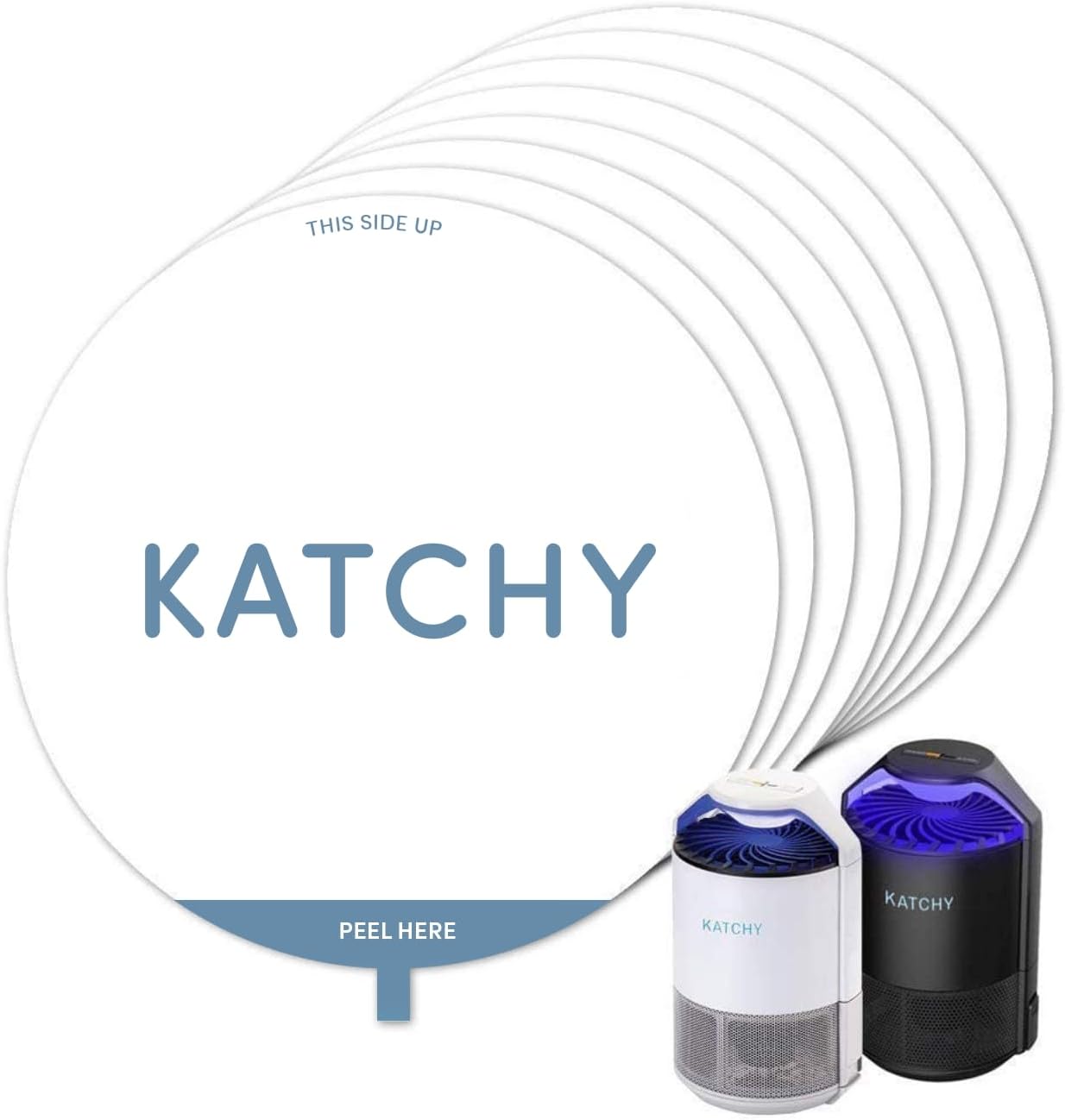 Katchy Indoor Insect Trap - Catcher & Killer for Mosquitos, Gnats, Moths, Fruit Flies - Non-Zapper Traps for Inside Your Home - Catch Insects Indoors with Suction, Bug Light & Sticky Glue (Black)