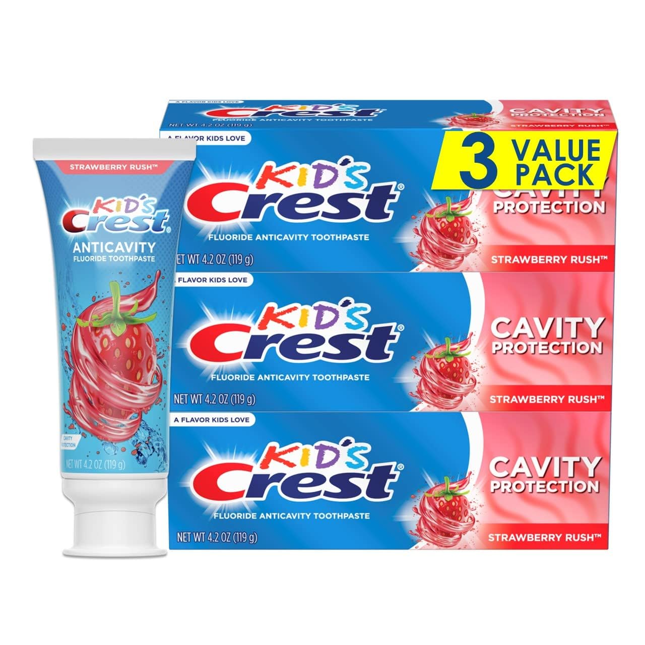 Crest Kid's Cavity Protection Toothpaste (children and toddlers 2+), Sparkle Fun, 4.6 Oz (Pack of 3)