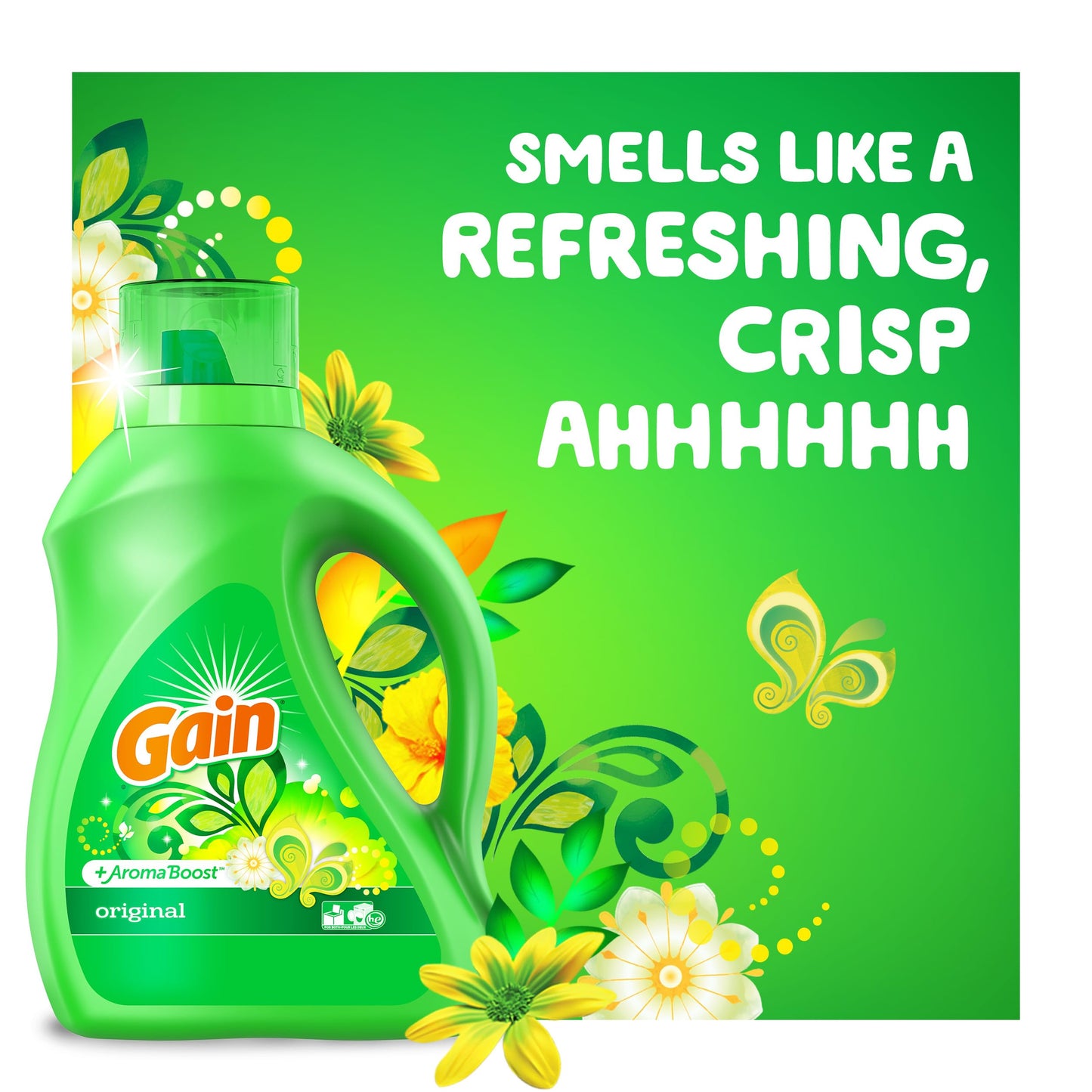 Gain + Aroma Boost Liquid Laundry Detergent Original Scent 107 Loads 154 oz HE Compatible