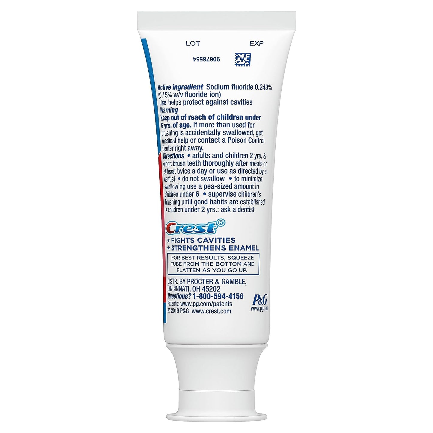 Crest Kid's Cavity Protection Toothpaste (children and toddlers 2+), Sparkle Fun, 4.6 Oz (Pack of 3)